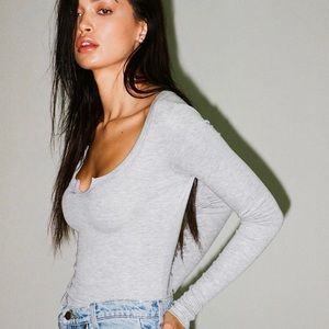 Joah Brown Gray Henley Long Sleeve XS